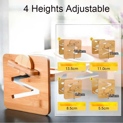 Dog Bowl Stand Adjustable Bamboo Elevated Feeder, Wooden Pet Bowl Holder Fall 2025 Ergonomic Neck Care