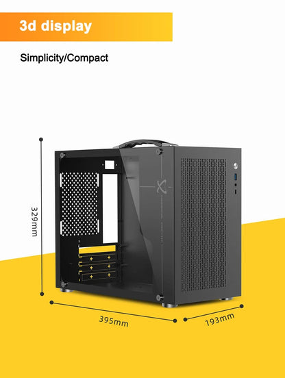 Mini ITX PC Case Transparent Side 240mm Water Cooling