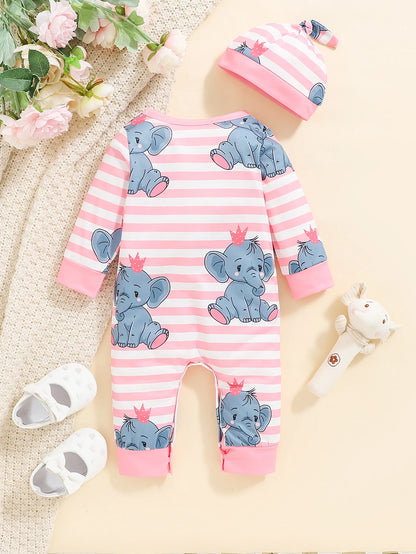 Additional gallery view 18 of baby boys bear print button-up winter romper
