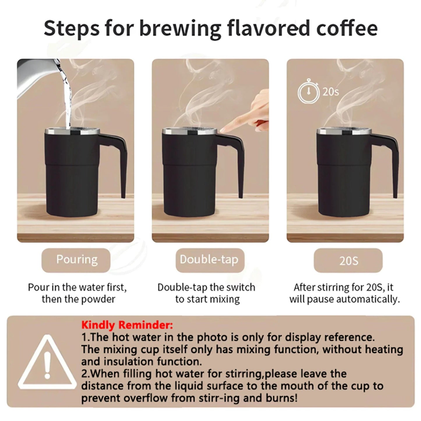 Self Stirring Mug 380ML Stainless Steel Interior USB Rechargeable Electric Coffee Cup Back To Work 2025 IP67 Waterproof