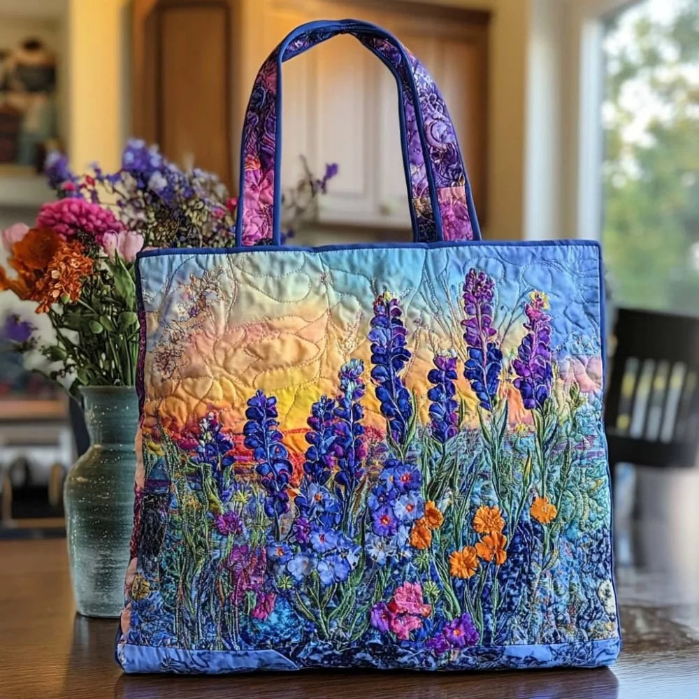 Durable Timeless Women's Tote Bag – Quilted, 3D Floral Embroidery, Cotton, Everyday Use