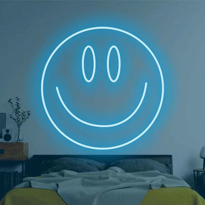 LED Neon Sign 35cm USB Powered Smile Face Wall Hanging Night Light Bedroom Decor Fall 2025 Gift