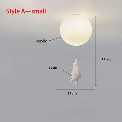 Ceiling Light Bear Cartoon Acrylic Spheres – Kids Room Chandelier, Nursery Decor, TikTok Viral 2026 Gift