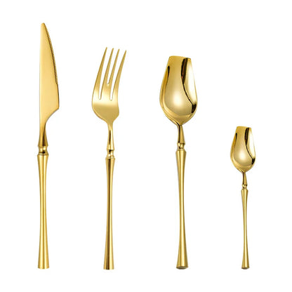 Stainless Steel 18/10  Cutlery Set - Glossy Silver Dinnerware, Matte 304 Tableware for Gifts