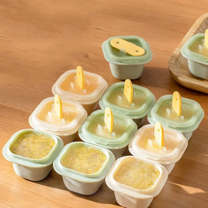 Food Grade Silicone Ice Cube Molds with Popsicle Sticks for Ice Cubes, Jellies, and Custom Treats - Stackable and Dishwasher Safe