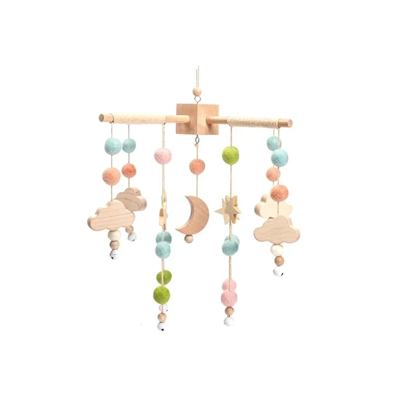 Baby Mobile Wooden Crib Hanging Toy Newborn Nursery Fall 2025 Soothing Music Developmental Gift