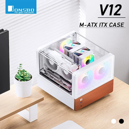 Mini ITX MicroATX PC Case Sea View Glass Compact Gaming