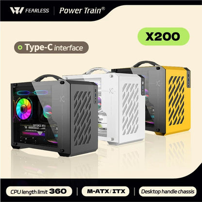 Mini ITX Case Glass Side 240mm Watercooling Portable