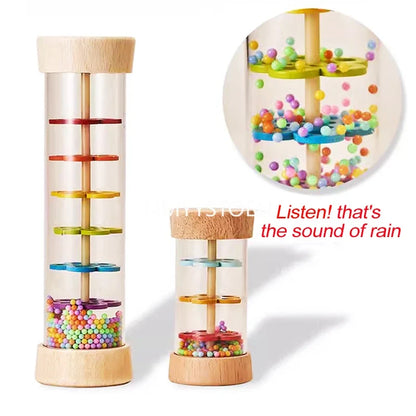 Wooden Rain Sound Pipe Toy - Fun Hourglass Music Shaker for Infants, Early Education Gift, Engaging Simulation Rain Sounds