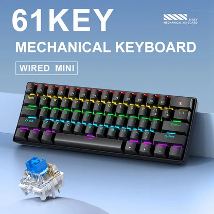 60 Percent Mechanical Mini Keyboard Wired RGB Portable
