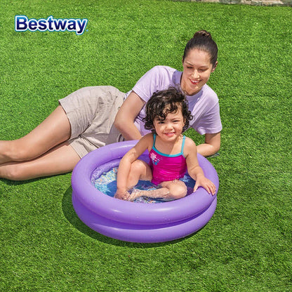 Inflatable Backyard Swimming Pool for Kids, 8ft Portable Summer Play Pool with Durable PVC and Bright Colors