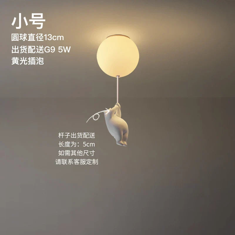 LED Ceiling Light Warm Cartoon Bear Design Kids Bedroom Ceiling Lamp Fall 2025 Cozy Nightlight Decor