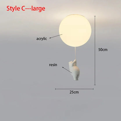 Ceiling Light Bear Cartoon Acrylic Spheres – Kids Room Chandelier, Nursery Decor, TikTok Viral 2026 Gift