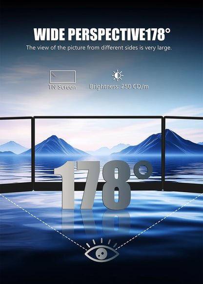 Portable 14 Inch Monitor 178 Degree View Built In Speaker