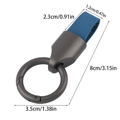 Cowhide Leather Keychain Carabiner Ring Everyday Carry