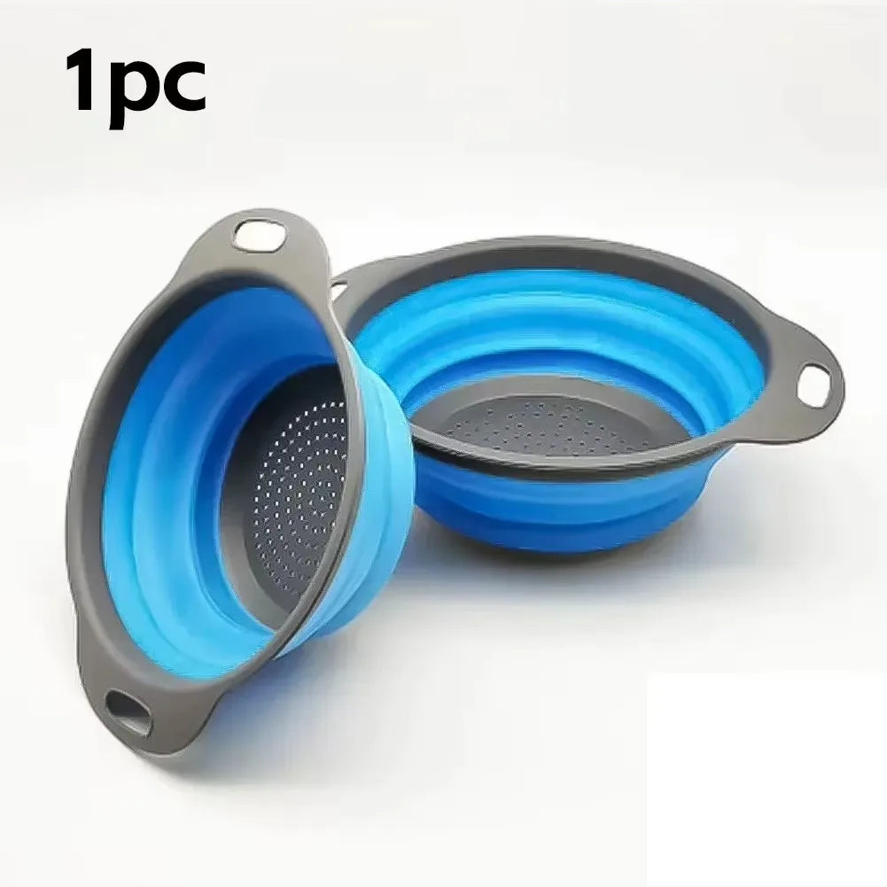 Silicone Folding Drain Basket Colander Eco Friendly Space Saving Kitchen Drainer Spring 2026