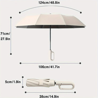 20 Bones Windproof Strong 105CM Folding Umbrella for Men, Large Handle, Water Resistant