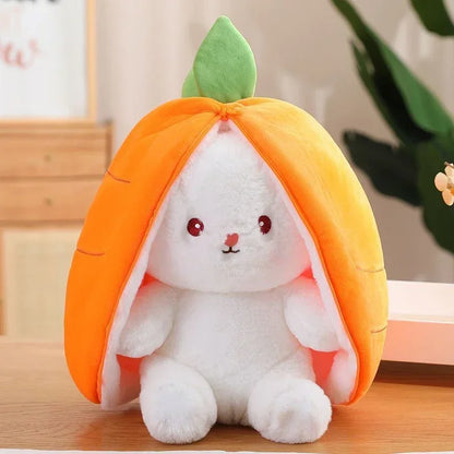 Plush Bunny 25cm Strawberry Carrot Transforming Toy Kids Birthday Gift Fall 2025 Cute Cuddly Surprise
