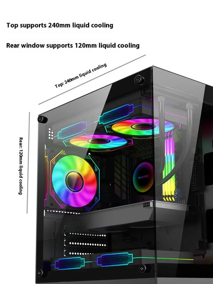Mini ITX PC Case 240mm Water Cooling MicroATX Chassis