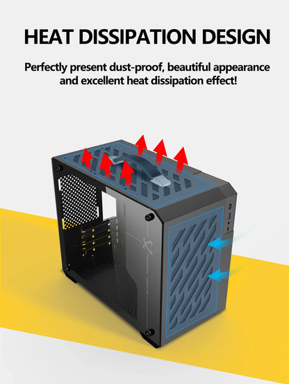 Mini ITX Case Glass Side 240mm Watercooling Portable