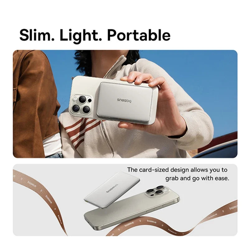 Ultra-Slim Magnetic Power Bank – Card-Sized 10000mAh PD 27W & 5000mAh PD 20W Wireless Charging 2026