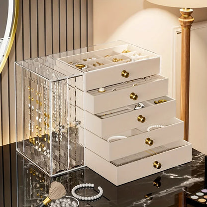 Jewelry Organizer 7-Layer Transparent Drawer Box High Capacity Storage Earrings Necklaces Rings Case Holiday Gifts 2026