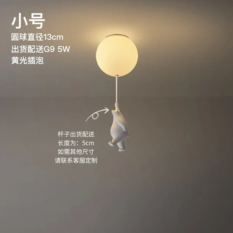 LED Ceiling Light Warm Cartoon Bear Design Kids Bedroom Ceiling Lamp Fall 2025 Cozy Nightlight Decor