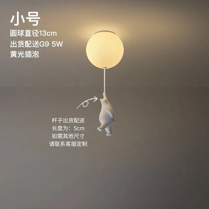 LED Ceiling Light Warm Cartoon Bear Design Kids Bedroom Ceiling Lamp Fall 2025 Cozy Nightlight Decor