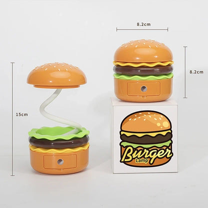 Night Light Desk Lamp With Pencil Sharpener Hamburger LED Reading Lamp Back To School 2026 Gift