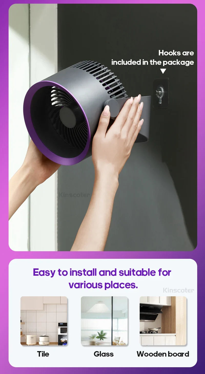 Portable Fan Battery Desk Air Circulator Quiet Summer