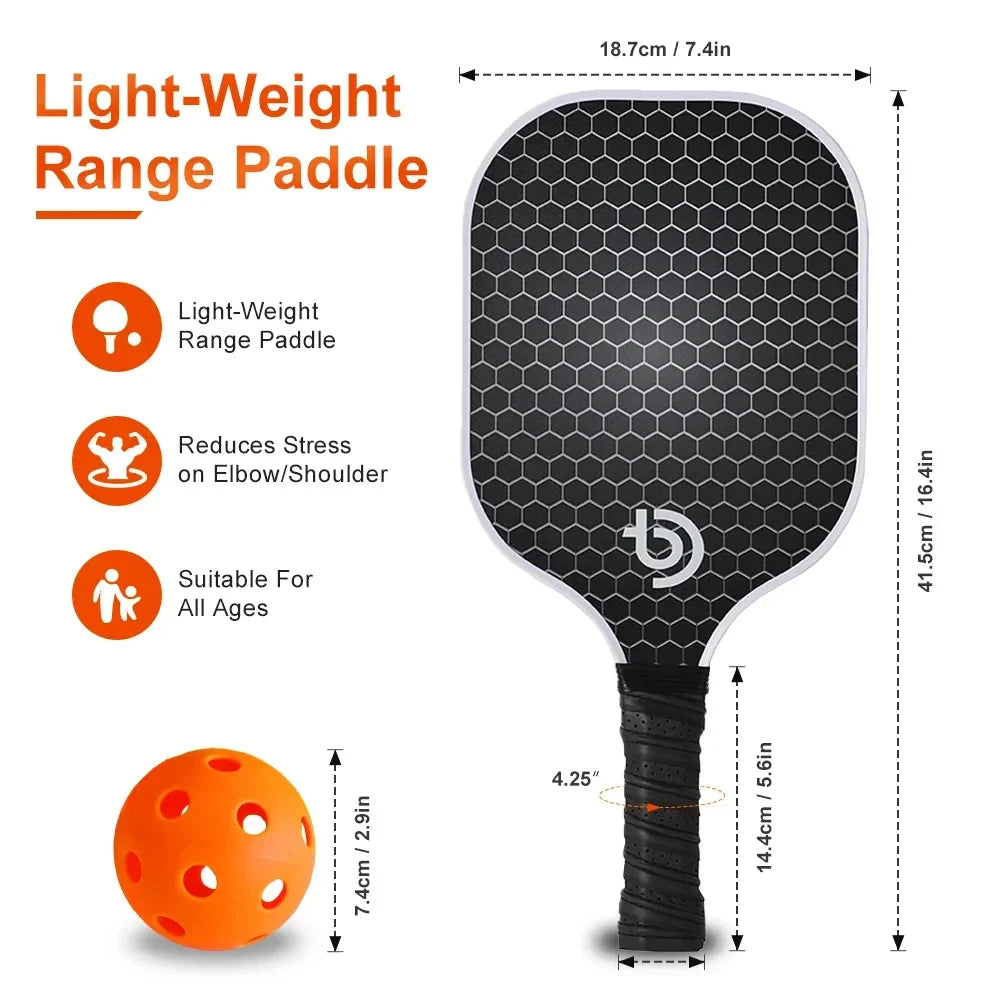 Pickleball Paddles Carbon Fiber Surface Kit USAPA Approved Two Paddles Carry Bag Balls Fall 2025 Durable Control