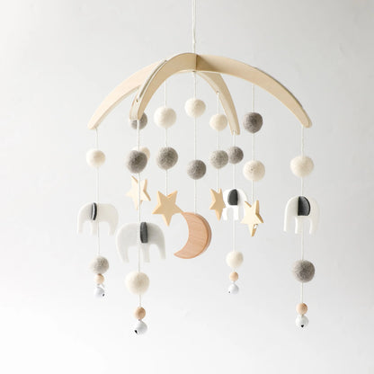 Baby Mobile Wooden Crib Hanging Toy Newborn Nursery Fall 2025 Soothing Music Developmental Gift