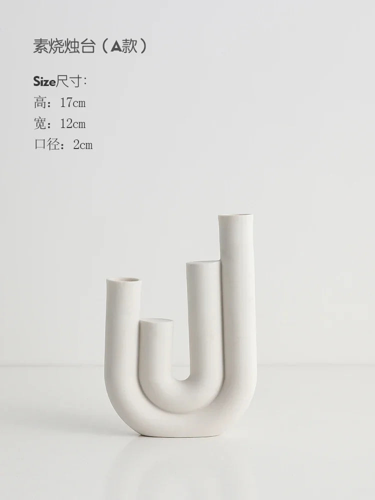 Ceramic Candle Holders Set Of 3 White Nordic Minimalist Candle Stands Fall 2025 Modern Centerpiece Gift