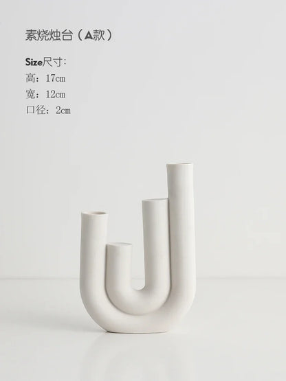 Ceramic Candle Holders Set Of 3 White Nordic Minimalist Candle Stands Fall 2025 Modern Centerpiece Gift