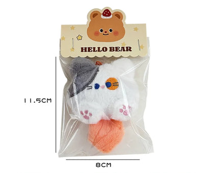 Plush Cat Keychain Cute Rabbit Fur Bag Charm Gift Decor