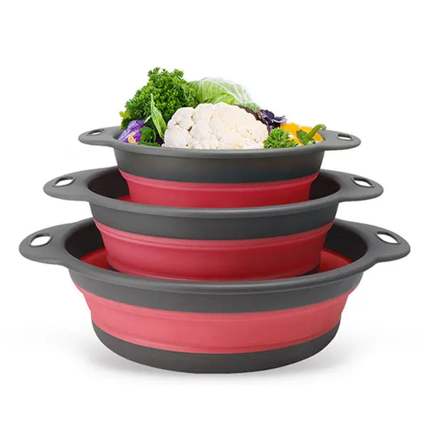 Foldable Colander Set Self-Draining Over Sink Kitchen Strainer Spring 2026 Easy Storage