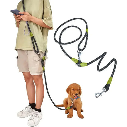 Hands Free Dog Leash Reflective Adjustable Nylon Walking Jogging Leash Fall 2025 Secure Hands Free Control