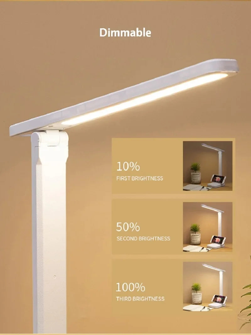 LED Desk Lamp Touch Dimmable Rechargeable Eye Protection