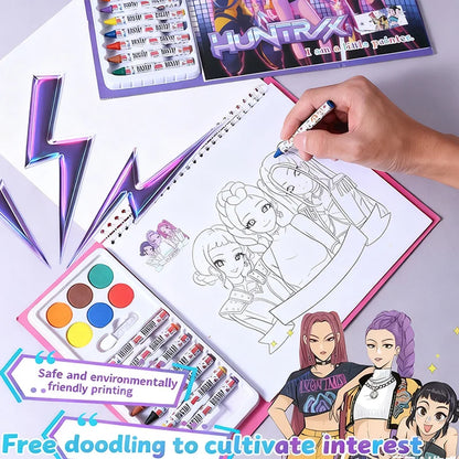 Coloring Book for Kids Demon Hunters Anime Style Tracing Pages, Cartoon Sketching Christmas Gift 2026