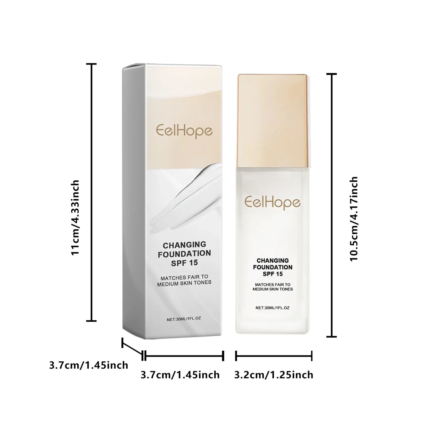 Color-Changing Foundation SPF15 – Hydrating, Waterproof, Long-Lasting Liquid Coverage 2026