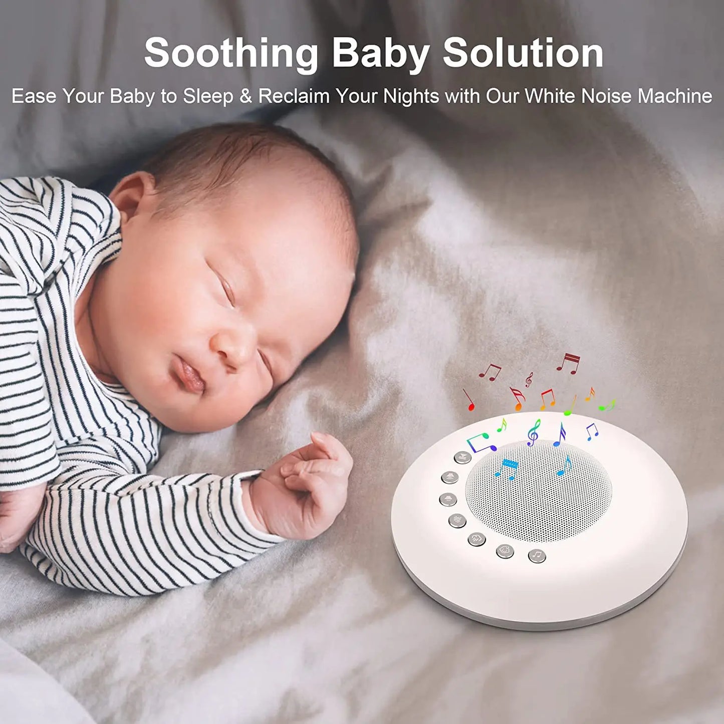 White Noise Machine USB Rechargeable Portable Baby Sound Machine 28 Soothing Sounds Memory Fall 2025 Calming Sleep Aid