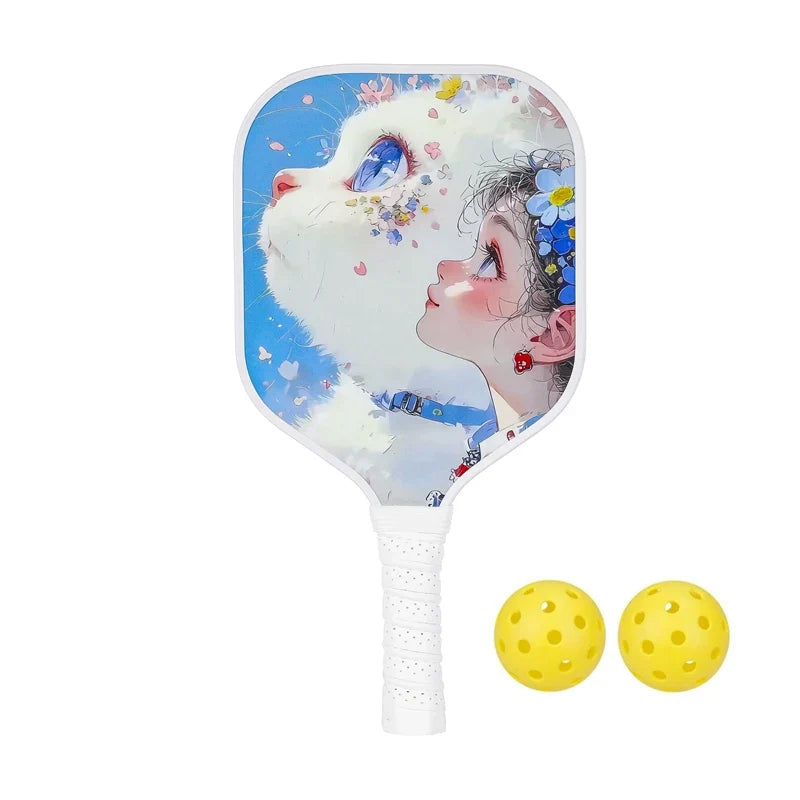 Variant image for Lightweight Kids Pickleball Paddles Set with Small Grip, Honeycomb Core, Fiberglass, Ages 6-12, Includes 2 Paddles and 2 Balls-15