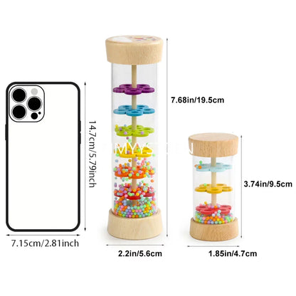 Wooden Rain Sound Pipe Toy - Fun Hourglass Music Shaker for Infants, Early Education Gift, Engaging Simulation Rain Sounds