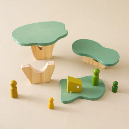 Montessori Stacking Toy Wooden Tree Block Stacker Kids Educational Fall 2025 Fine Motor Skills