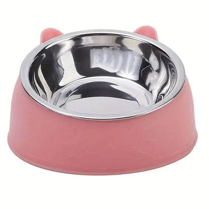100ml Cat Dog Bowl Raised Non Slip Tilt Feeder for Pets