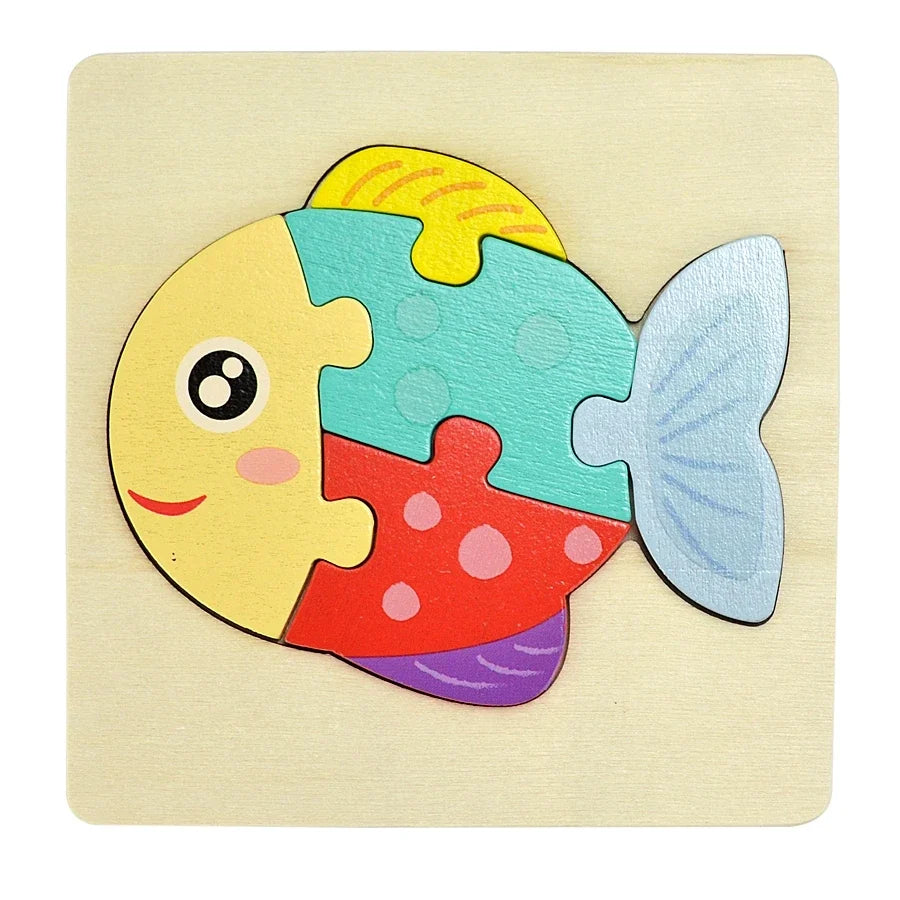 Variant image for 3D Wooden Animal and Vehicle Puzzle for Kids, Educational Montessori Toy for Cognitive Development and Fine Motor Skills-7