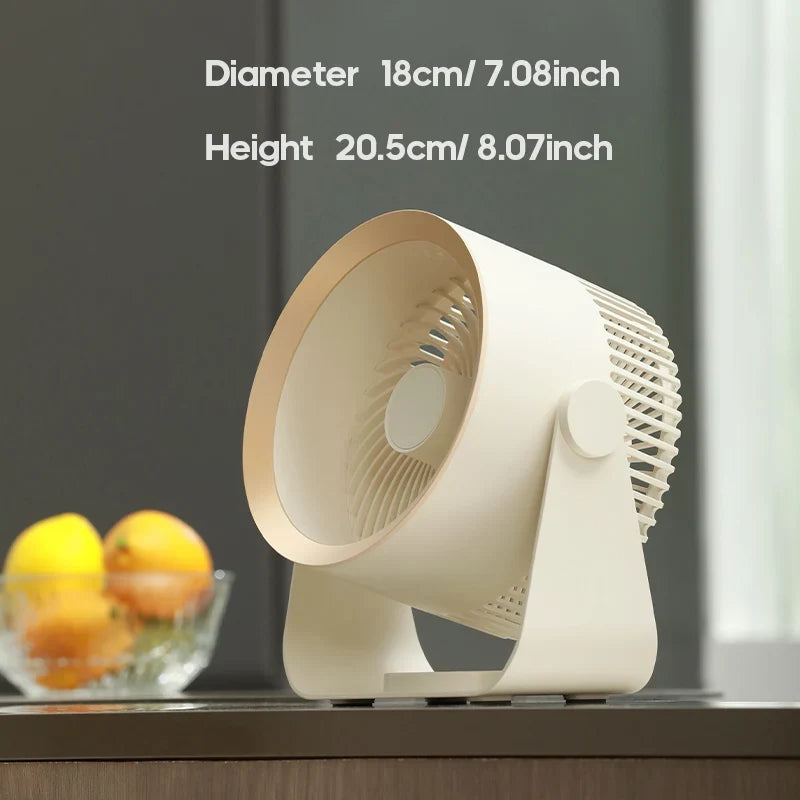 Portable Fan Battery Desk Air Circulator Quiet Summer