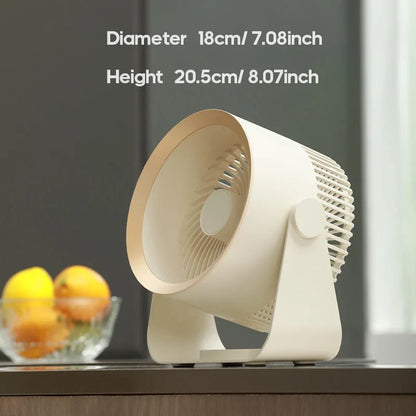Portable Fan Battery Desk Air Circulator Quiet Summer