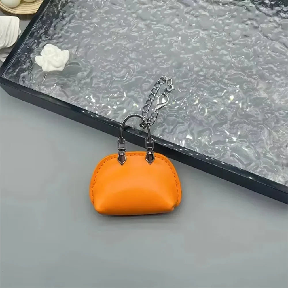 1+1 Free Birkin Inspired Mini Hand Bag - Small Shell Coin Bag Charm Keychain