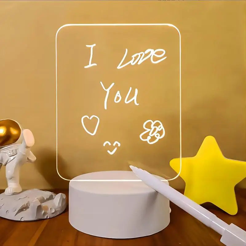 Creative LED Message Board Night Light - USB Doodle Lamp for Kids, A Fun Valentine's Day Gift